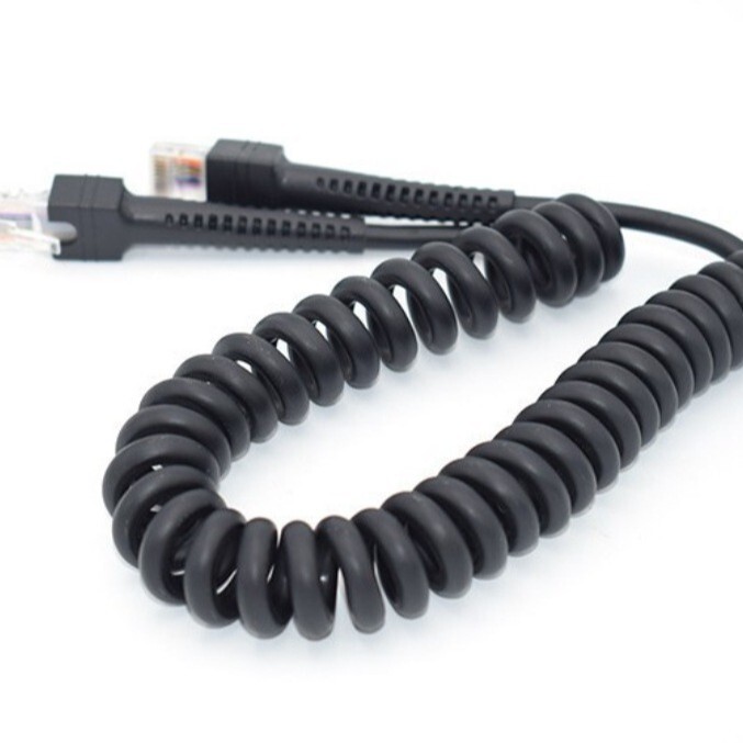 Computer Network Cable Router Broadband Spring Cable Rj45 to Rj45 Spiral Network Extension Cable Tensile Double Shield