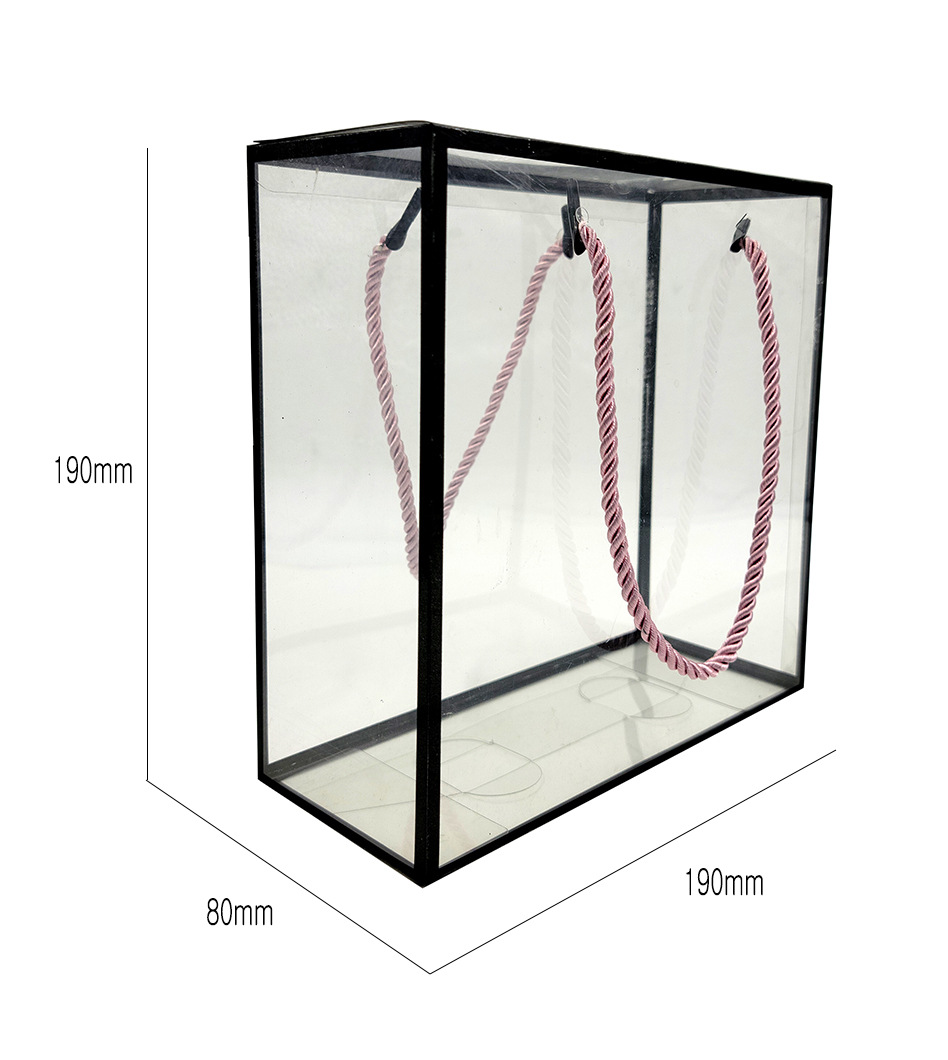 PET手提袋透明礼盒鲜花装饰礼品袋批发圣诞包装袋 加印打样花束袋