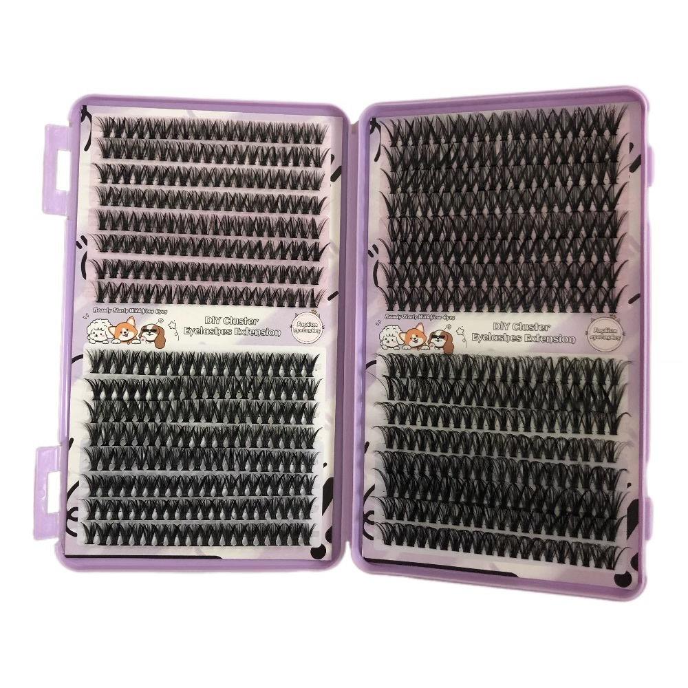 Ventas calientes de comercio exterior de gran capacidad densa 50D mixtas pestañas libro barbie perezoso segmentación auto-injertado pestañas falsas