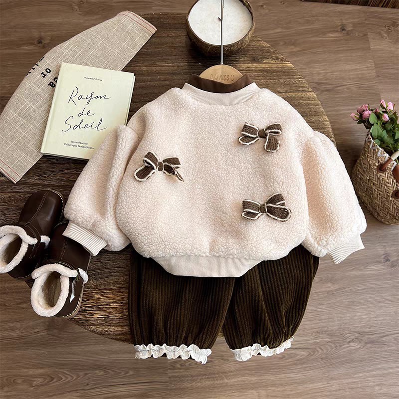Suéter de niñas otoño y invierno 2024 nuevo invierno infantil ropa de bebé de niñas más camisa de terciopelo gruesa ropa de niñas