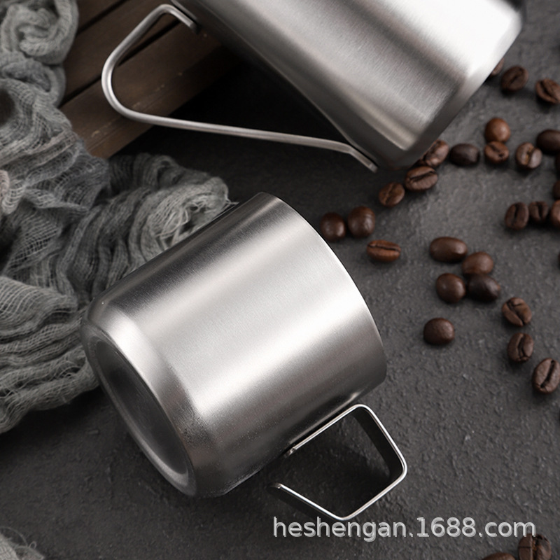 Estilo coreano 304 creativo de acero inoxidable taza de café de doble capa anti-Escaldadura con mango resistente a la caída taza de oficina de color sólido taza