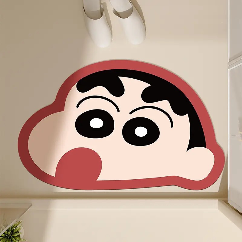Baño doméstico absorción de agua almohadilla de pies de dibujos animados de forma especial almohadilla de suelo de barro de diatomeas secado rápido se puede cortar almohadilla de pies de puerta de baño