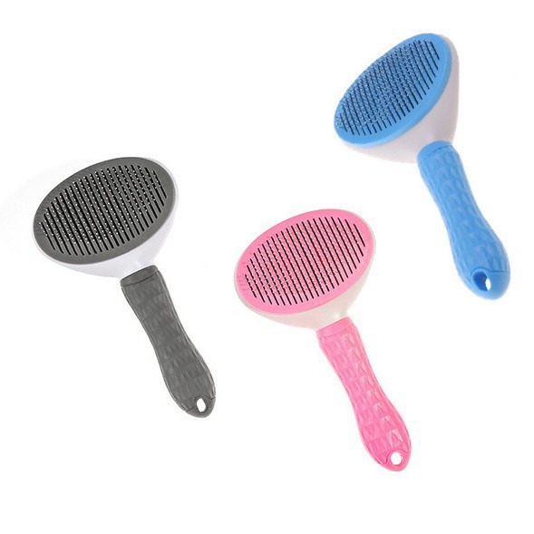 Pet Comb for Cleaning, Cat Comb for Massage and Removing Loose Hair, One-Touch Hair Removal, Stainless Steel Needle for Detangling and Removing Hair, Cat Hair Comb