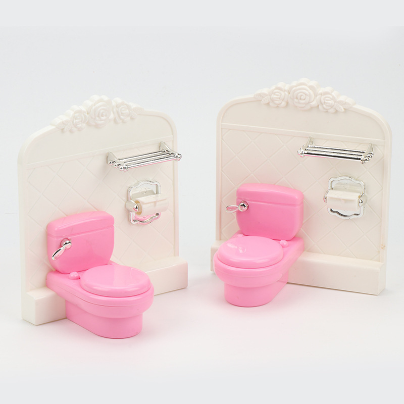 ミニトイレミニチュアシーン装飾品新しい子供のプラスチックシミュレーションクリエイティブ教育ドールハウスおもちゃアクセサリー|undefined