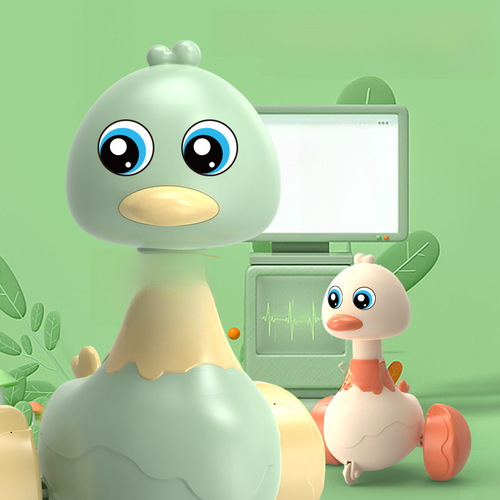 Children's pressing duck toy, pressing back rebound car, inertia sliding, swaying animal baby crawling learning toy, wholesale
