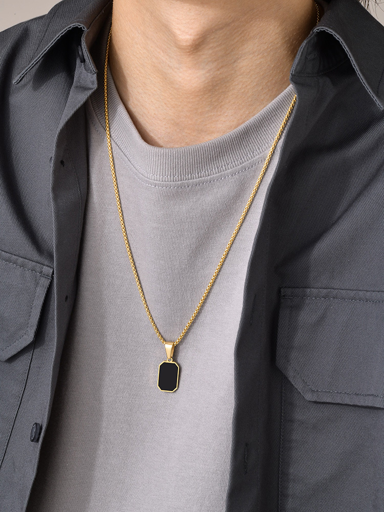7g Weight Pendant Jewelry Making Type 18K Gold Plated Plating Material 201 Stainless Steel Chain Material 1 Piece Quantity Daily Occasion 201 Stainless Steel Material Geometric Pattern All Seasons Season Unisex Gender Polished Finish Polishing Design Simple Style Style Simple Style Geometric 201 Stainless Steel Polishing 18K Gold Plated Unisex 13