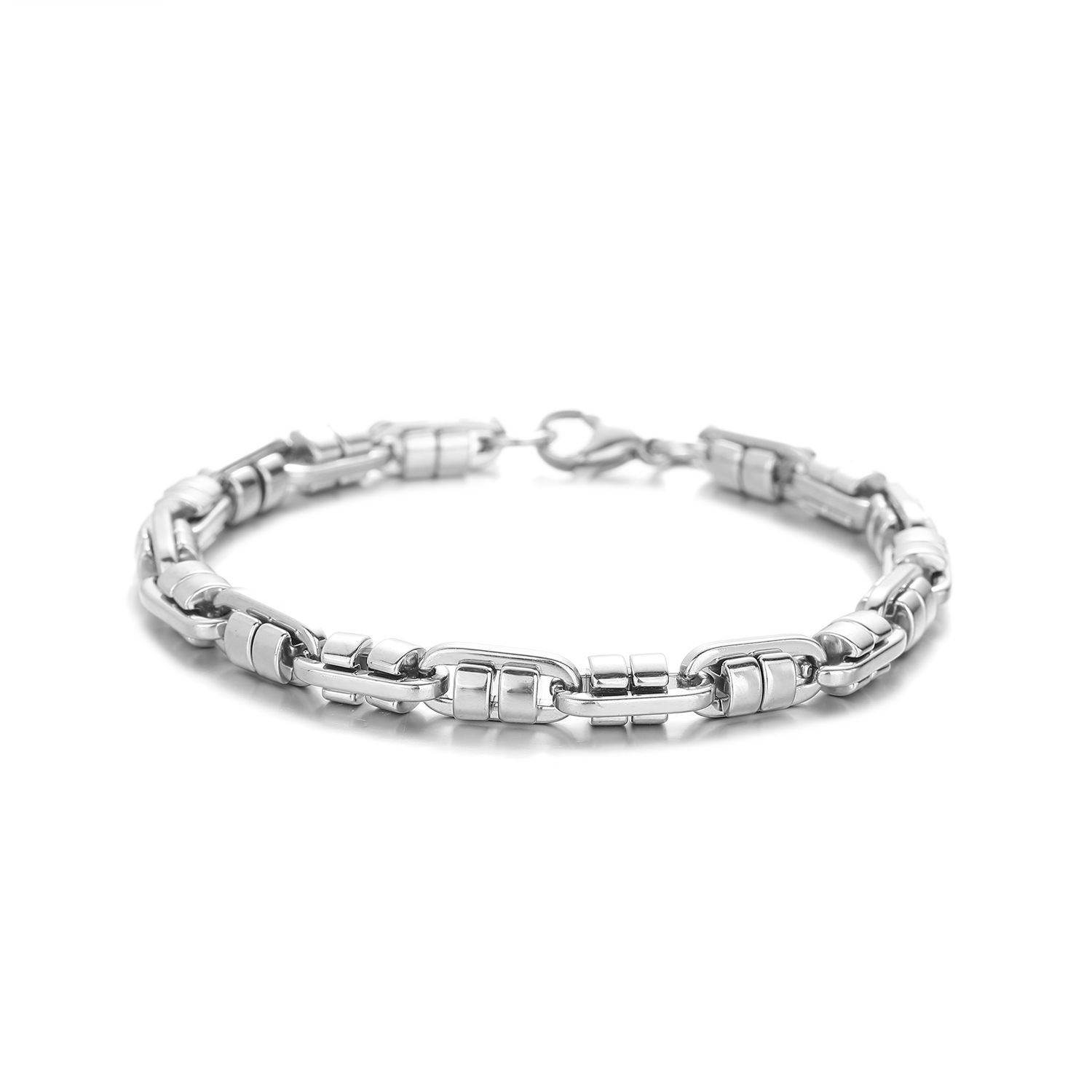 Hip-Hop Classic Style Titanium Steel Geometric Men's Bracelets Necklace display picture 7