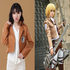批發跨境動漫cosplay進擊的巨人調查兵團艾倫三笠外套夾克演出服
