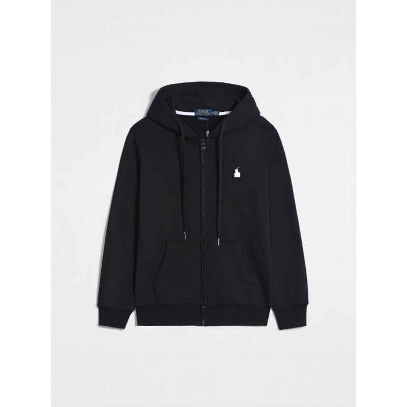 Cross-border Paul POLO pony logo embroidered pure cotton RL hooded sweatshirt for men, casual solid color cardigan, factory supply Cross-border Paul POLO pony logo embroidered pure cotton RL hooded sweatshirt for men, casual solid color cardigan, factory supply