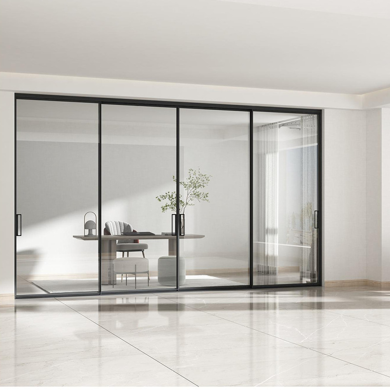 Heavy-Duty Aluminum Alloy Glass Sliding Door with Stainless Steel Track for Smooth Sliding, Terrace Door, Modern Entry Sliding Door Heavy-Duty Aluminum Alloy Glass Sliding Door with Stainless Steel Track for Smooth Sliding, Terrace Door, Modern Entry Sliding Door