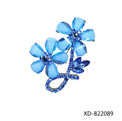 822089-1 ins 크리스탈 플라워 블루 인트리스 브로치