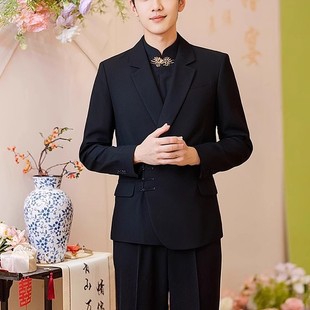 Woodpecker High-end New Chinese Zhongshan Suit Suit Jacket Male Engaged Groom Wedding Guofeng suit Dress Tang Suit