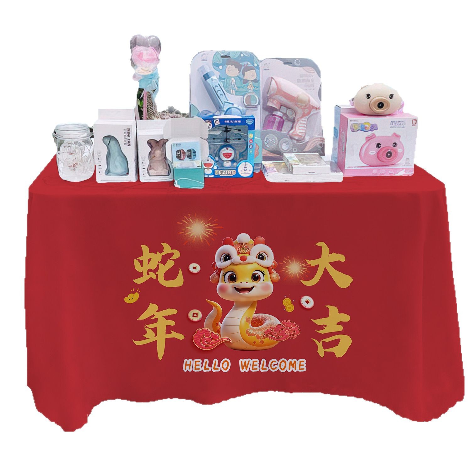 2025 Año de la Serpiente Daji puesto de tela de publicidad departamento de publicidad mercado nocturno puesto de tela de mesa carro de mesa tela de mesa acera