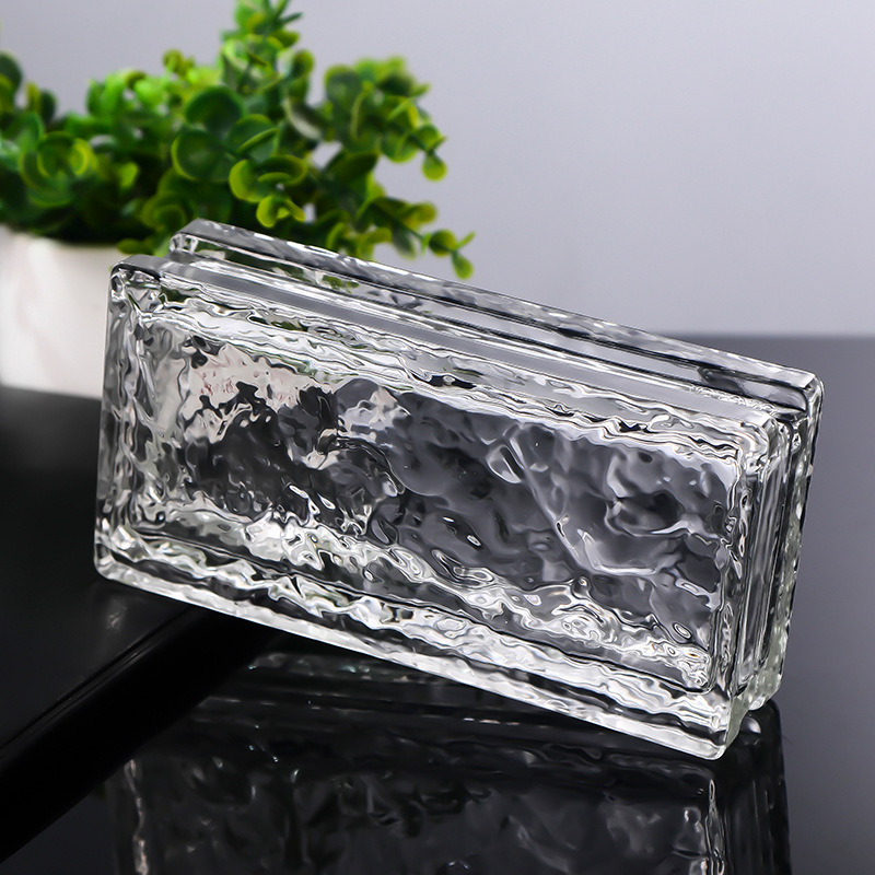 ladrillo de vidrio ultra blanco ladrillo de cristal pared de partición transparente baño opaco ladrillo hueco de patrón solar rojo