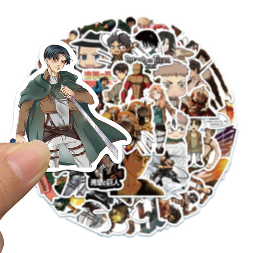 50 sheets Attack on Titan anime stickers travel bag laptop phone suitcase personalized stickers