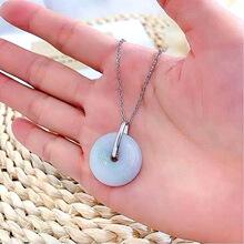 S925纯银翡翠平安扣夹扣吊坠扣卡扣蜜蜡扣头项链扣挂坠扣空托配件