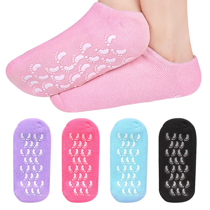 Small Footprint Wholesale Spot Adhesive Boat Socks Silicone Socks Gel Whitening Foot Socks Cotton Gauze Cotton Gauze