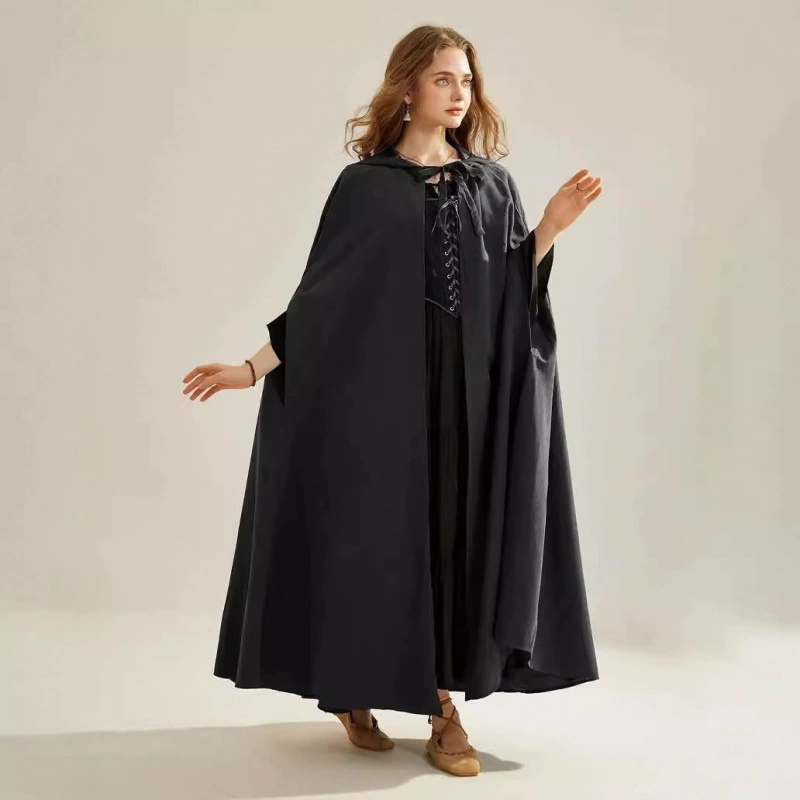 Длинное trench coat, плащ, костюм, аксессуары с капюшоном, хэллоуин, европейский стиль