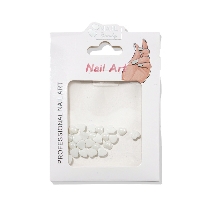 Accesorios de perlas de manicure amor taladro de uñas decoración de perlas blancas estrellas taladro de joyas de manicure taladro