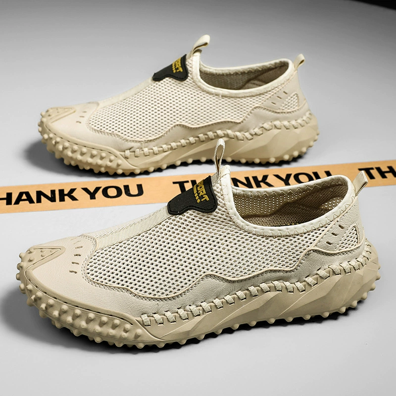 Трансграничная внешняя торговля большой размер ручной шитья повседневная сетчатая обувь мужская дышащая на открытом воздухе сетчатая обувь мужская сетка обувь