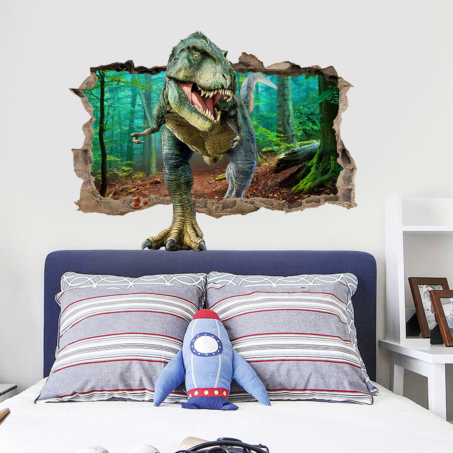 New Creative 3D Wall-breaking Dinosaur Wall For Bedroom, Living Children's Room, Self-adhesive Removable Home Decor_voghion.com