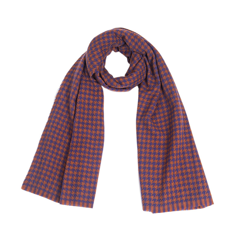 Fashionable Thousand Bird Grid with Wind Extended Style and Stylish I mitation of Cashmere Warm Scarf Shawl_voghion.com