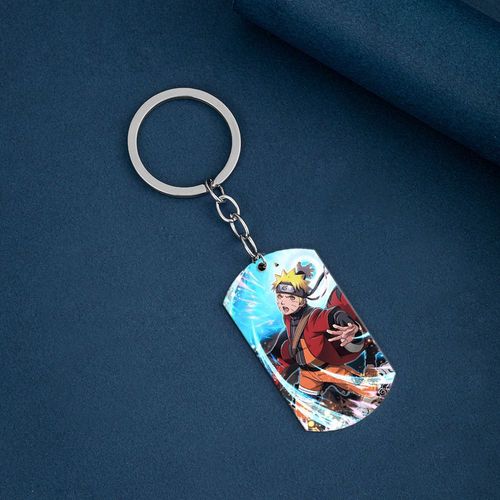 动漫周边钛钢军牌挂件 火影忍者NARUTO彩色印刷不锈钢钥匙扣