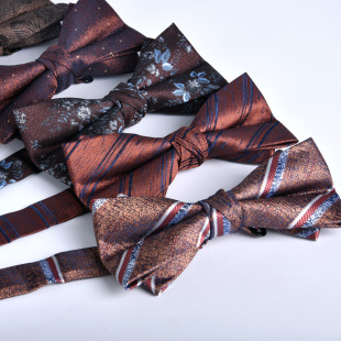Bow Tie Collar Flower Flat Men's Dress Business Executive Flower Core Handmade Double Jacquard Graduation Birthday Party