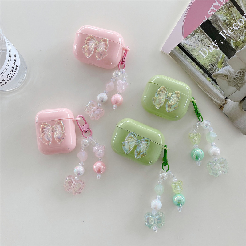 Color-plated Laser Bow for Apple AirPods 4 Generation Bluetooth Headset Protective Case Pro2 Generation Headset Case 3 Color-plated Laser Bow for Apple AirPods 4 Generation Bluetooth Headset Protective Case Pro2 Generation Headset Case 3