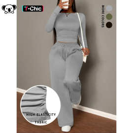 T 48774 Women Casual Knit Two-Piece Set Basic针织两件套