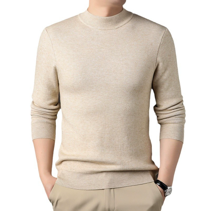 Fashionable sweater, universal colored knitted warm long-sleeve for leisure, high collar, wholesale
