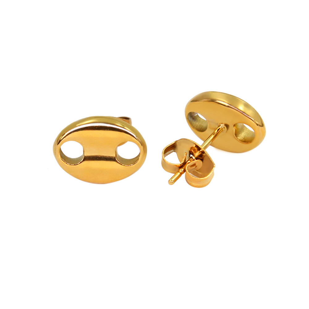 1 Pair Retro Simple Style Geometric 304 Stainless Steel 18K Gold Plated Ear Studs display picture 18