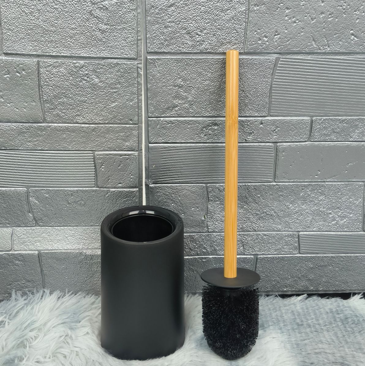 Juego de Cepillo para Inodoro de Pie con Mango Largo para Baño