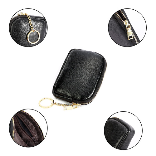 Genuine leather hand-held zipper small wallet for women first-layer cowhide simple storage keychain coin mini coin purse wholesale