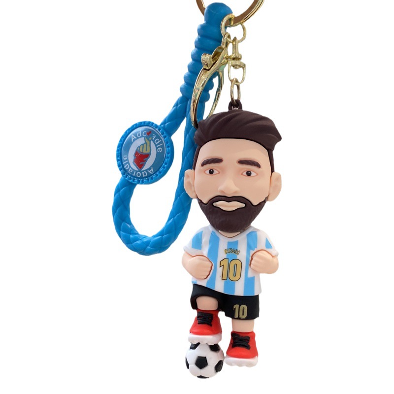 Dibujos animados Massey estrella de fútbol llavero coche llavero tridimensional muñeca mochila colgante pareja regalo al por mayor