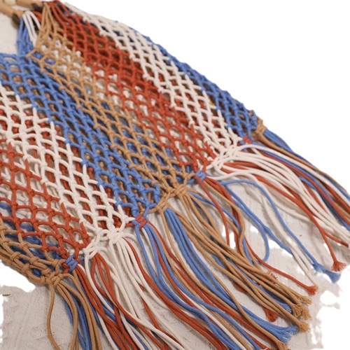 Amazon sourced long tassel cotton thread lace weave bag, ethnic grass woven bag, vacation beach bag, single-shoulder women's bag