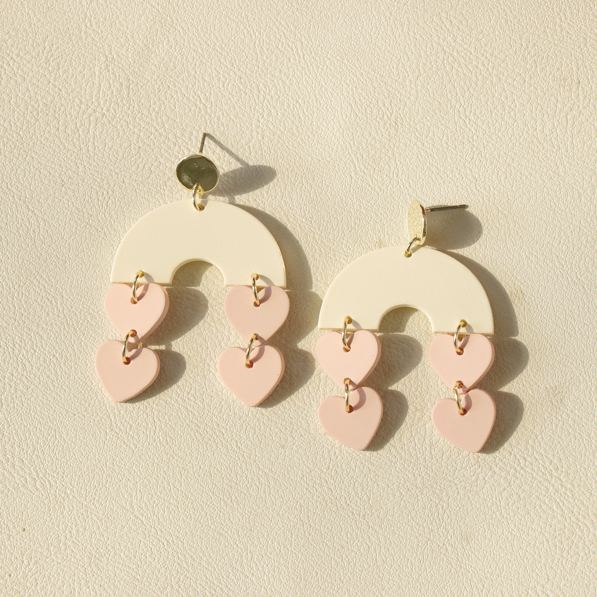 1 Pair Cute Heart Shape Flower Arylic Women's Drop Earrings display picture 5