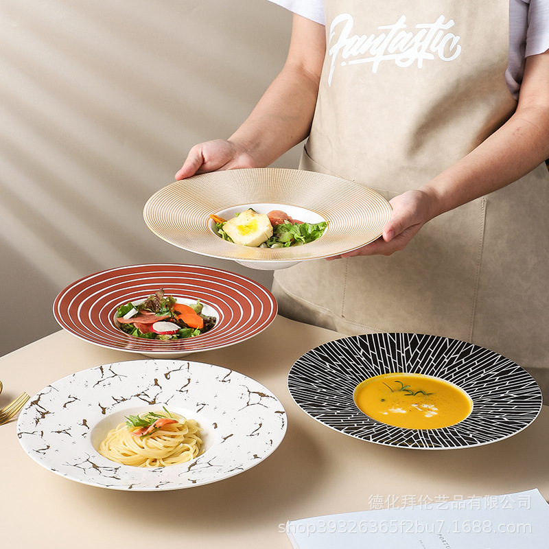 Scandinavian Creative High-End Western Food Plate Pasta Plate Hotel Restaurant High-End Dessert Pastry Pasta Plate
