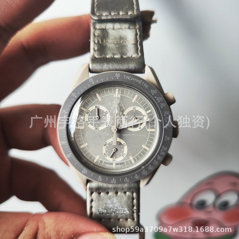 欧米联名Swatc茄石英防水计时手表ins风微商爆款一件代发大表盘|undefined
