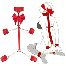 sm口塞成人性玩具皮革反背手铐强制捆绑束缚夫妻激情道具跨境调情