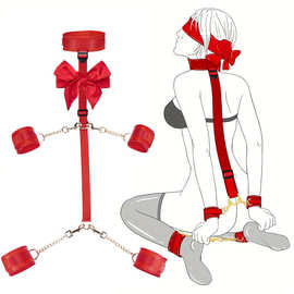 sm口塞成人性玩具皮革反背手铐强制捆绑束缚夫妻激情道具跨境调情