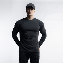 肌肉秋冬新款男运动休闲跑步健身纯色小马哥同款双面德绒保暖长袖