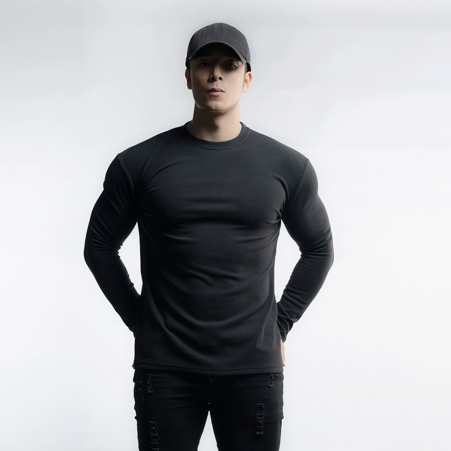 Мускул осень-зима новый мужской спорт, отдых, бег, фитнес, сплошной цвет