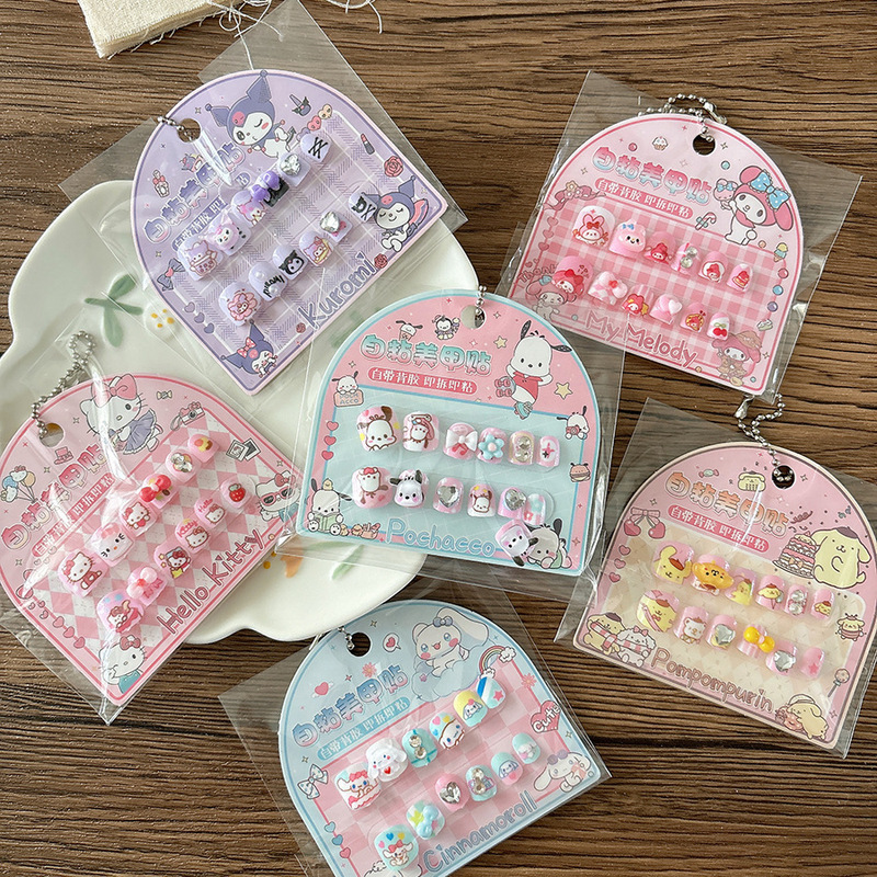 Cartoon Self-Adhesive Nail Stickers for Kidsren, Cute Nail Stickers, DIY Baby Little Princess Cartoon 3D Nail Stickers, Removable