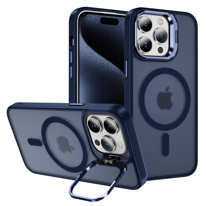 国境を越えて人気のある新型はアップルiphone16携帯ケース15promax肌感磁気吸引スタンド保護カバーを適用している|undefined