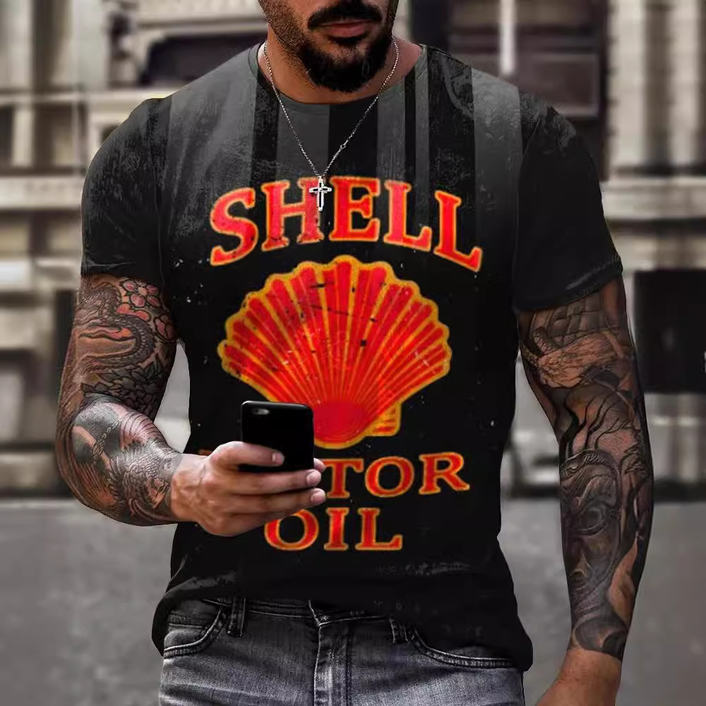 Comercio electrónico transfronterizo Amazon 3D Impresión digital hombres Camiseta cuello redondo manga corta casual Top moda tendencia fabricante