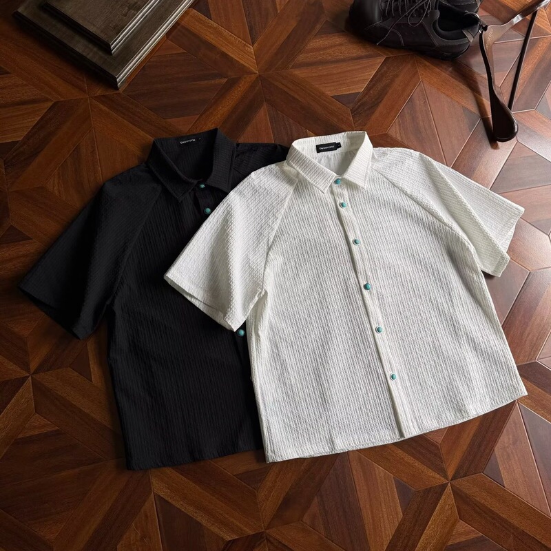 Tears of the Ocean men's summer shirt in old money style, boxy fit, short-sleeved, turquoise, cleanfit shirt jacket Tears of the Ocean men's summer shirt in old money style, boxy fit, short-sleeved, turquoise, cleanfit shirt jacket