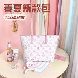 大容量通勤可爱包包2025春夏新款学生小众单肩涂鸦托特包包民A23