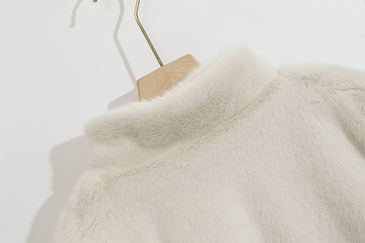 Women's Clothing new women's white stand collar thickened mink coat Winter mid length temperament fur coat for women_voghion.com