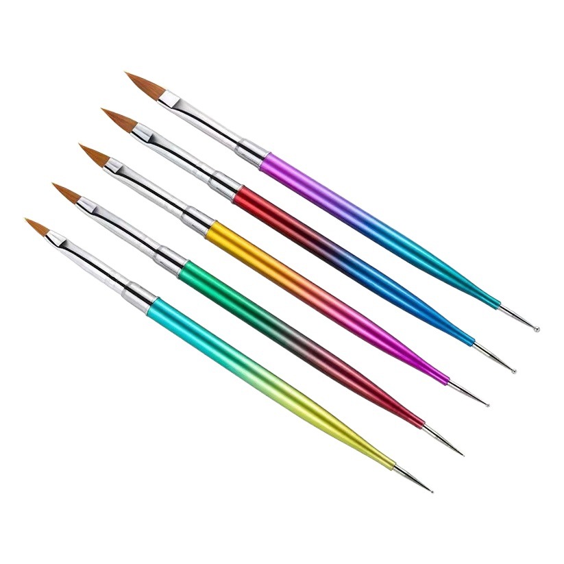 Cross-border colorido de metal varilla de 5 piezas de diamante de doble uso de la pluma de la fuente del fabricante traje de manicura al por mayor